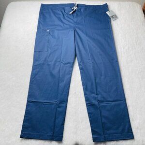 NWT Wonder Work Womens Navy Blue Motion Stretch Flexible Fit Scrub Pants Size XL